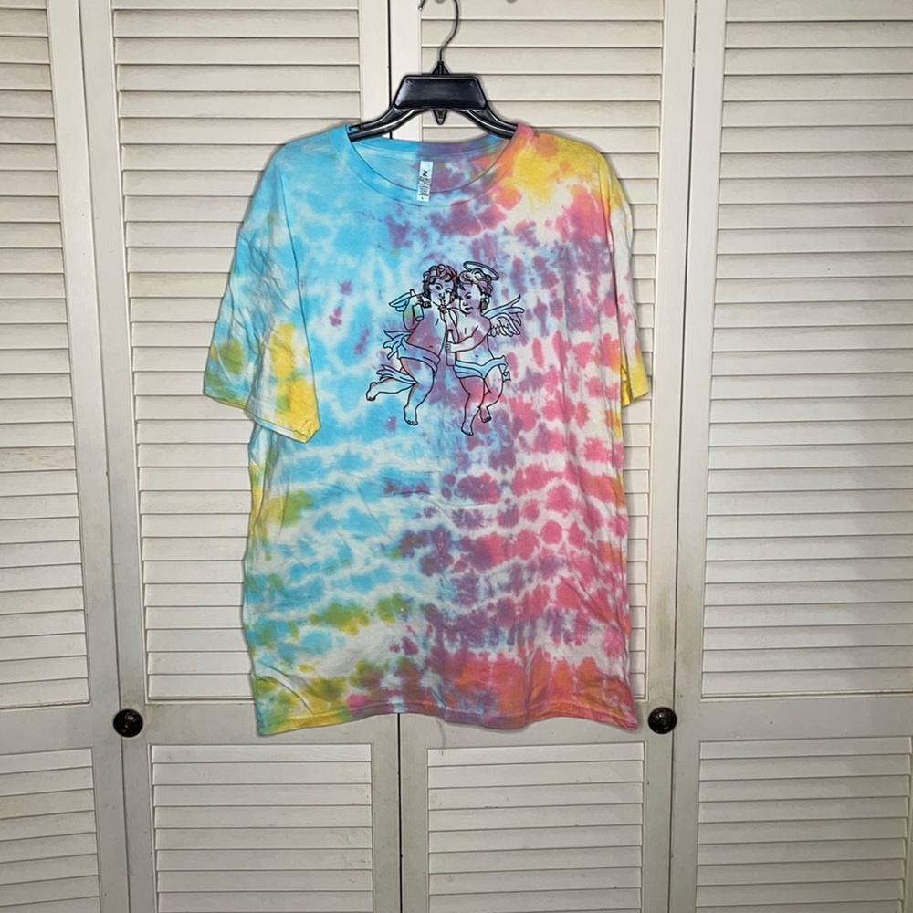 Naughty tie dye Angel tshirt